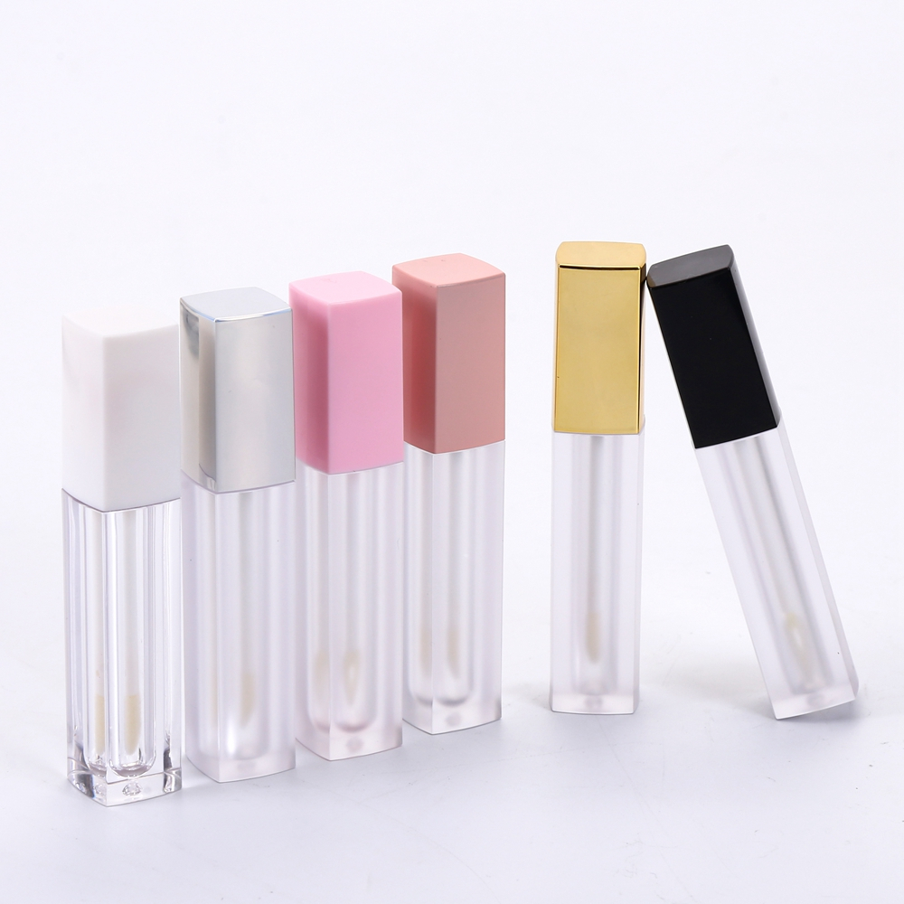 Square clear lip gloss tube