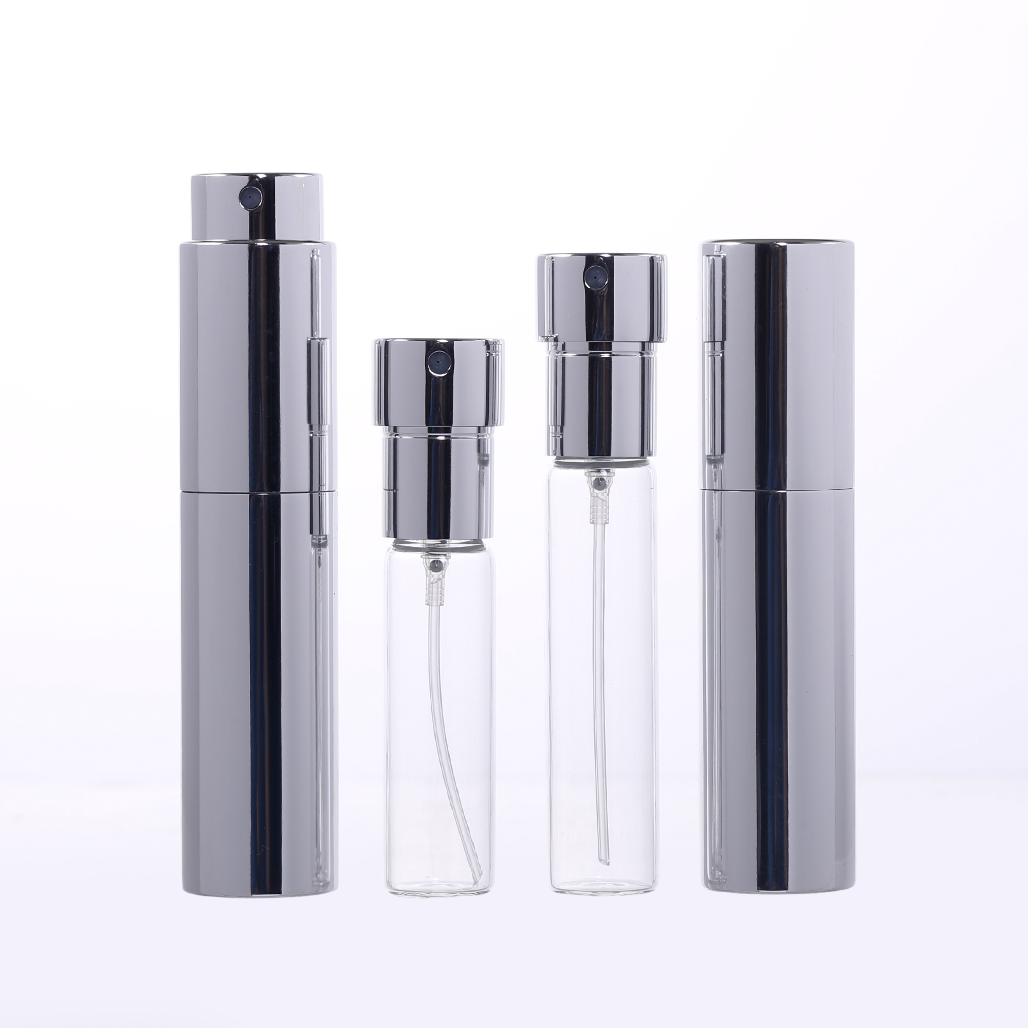 10ml Twist Up Aluminum Refillable Perfume Atomizer Spray Bottle With Glass Inner Bottle Supplier