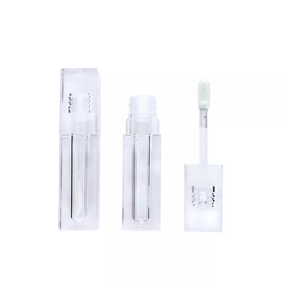 Empty Square Plastic Container Lip Gloss Tube