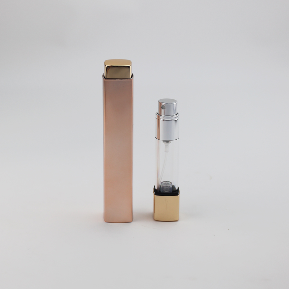 5ml Press up Plastic Square Bottom-filled Perfume Atomizer