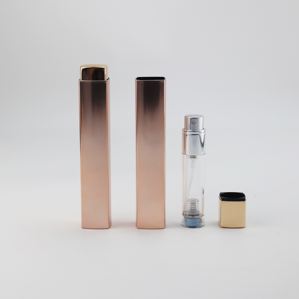 5ml Press up Plastic Square Bottom-filled Perfume Atomizer