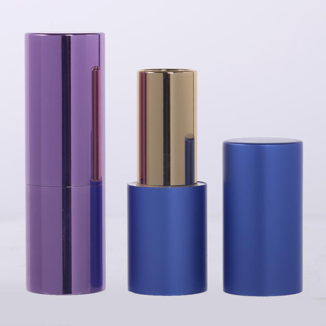 Black Round Magnetic Aluminum Lipstick Container